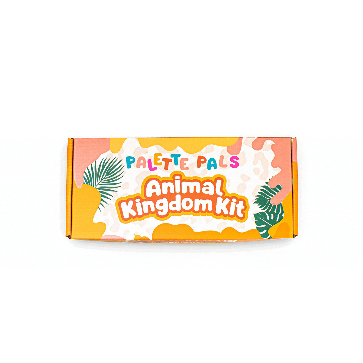 Animated demo showing the contents of the Palette Pals Animal Kingdom kids face paint kit